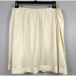 Vintage Luxer Dame Half Slip Skirt Plus Size 52-54 ILGWU Union Cream Ivory Nylon
